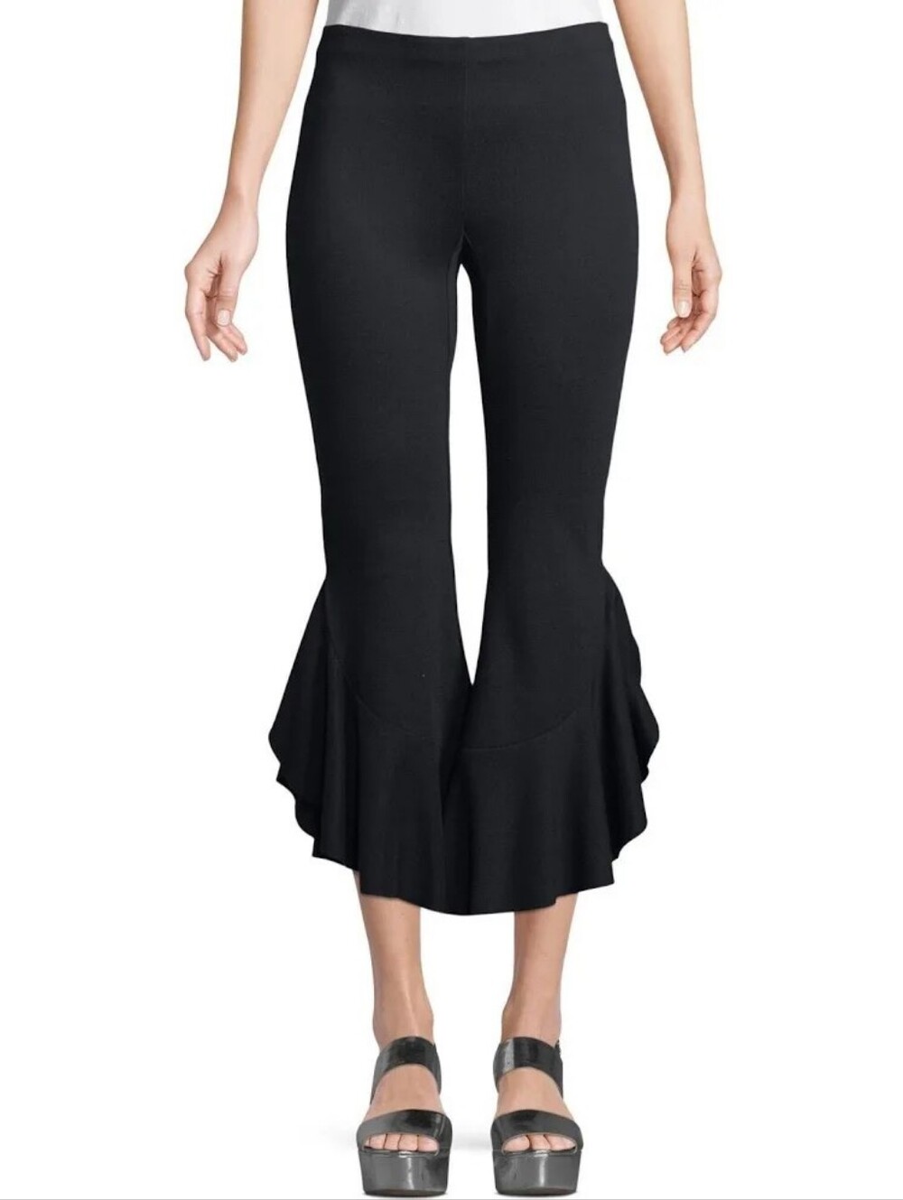 Bailey 44 | Petunia Ruffle Flare Cropped Midnight Pants